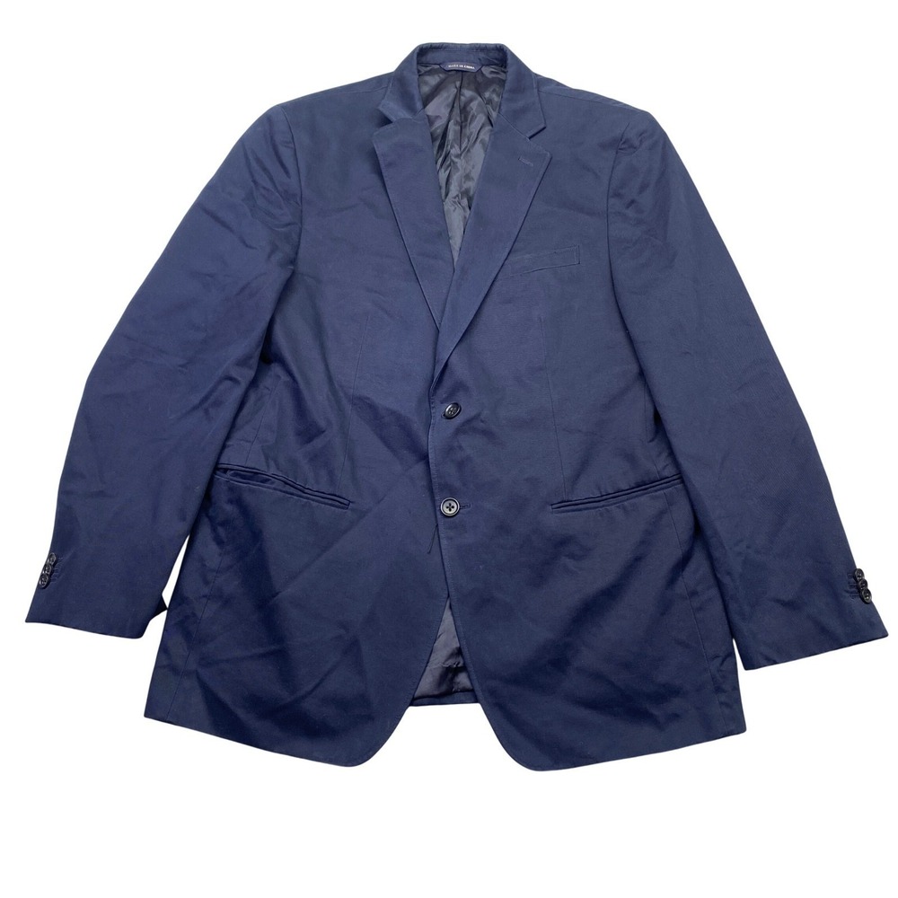 Banana Republic Mens 42R Navy Blue Cotton Blazer Tessuti Sondrio Modern Fit Coat